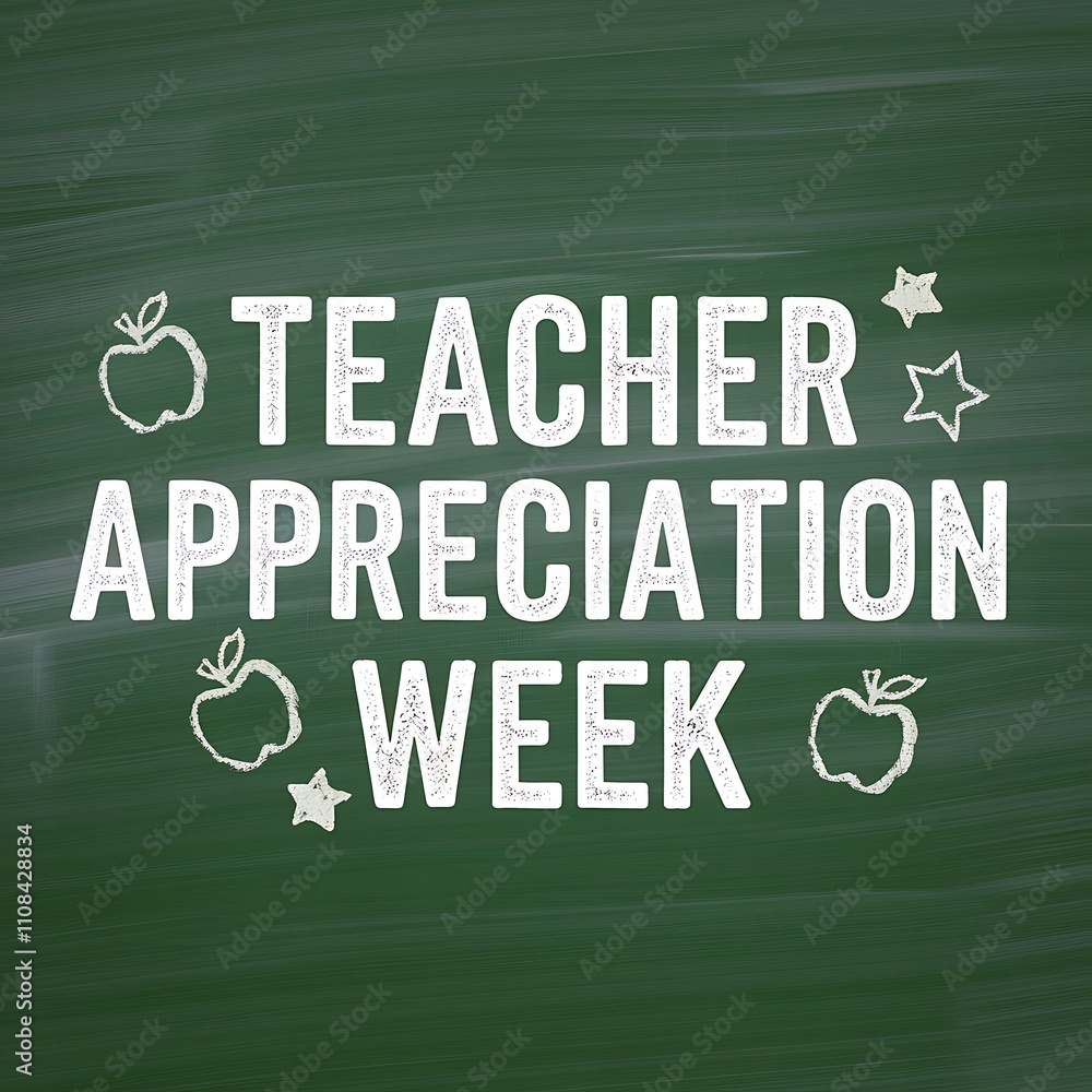 Obraz premium Chalkboard Announcement Teacher Appreciation Week