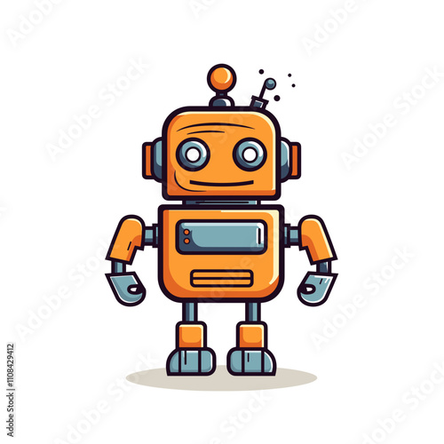 Friendly colorful robot character