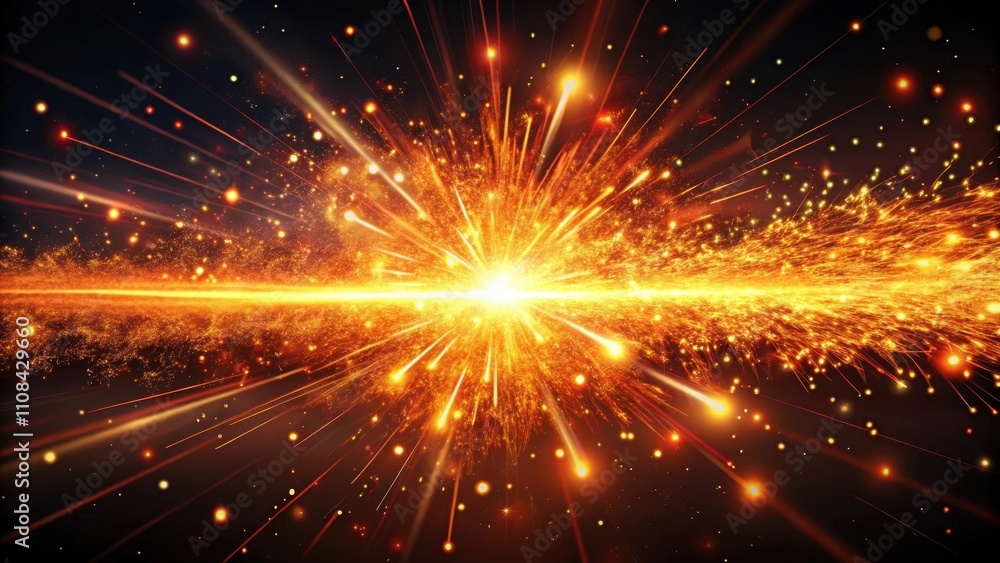 Obraz premium Dark fiery streaks and bursting sparks creating a dynamic and captivating effect , Fire, Light, Streaks, Sparks, Burst