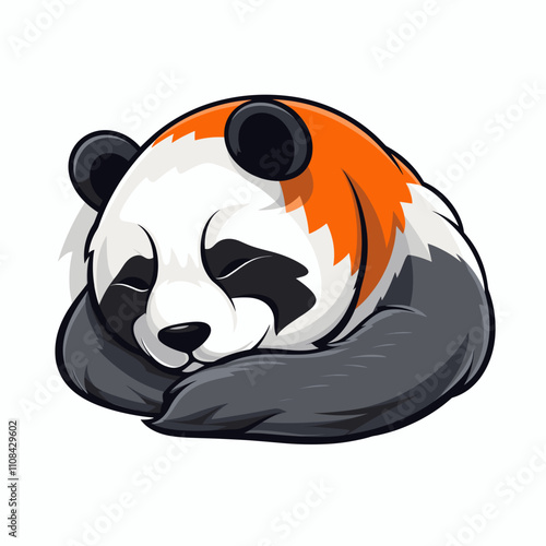 Panda character sleeping sweetly