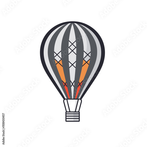 Hot air balloon soaring above the landscape
