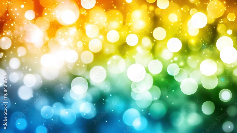 Obraz premium Vibrant bokeh lights abstract background colorful art digital environment close-up creative concept for visual impact
