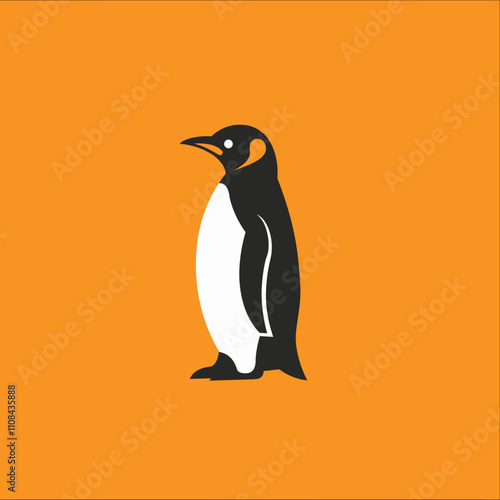 Simple illustration of a penguin on a bright background