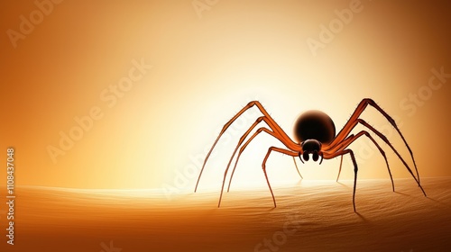 A large spider silhouette with intricate leg details, isolated on a textured background.