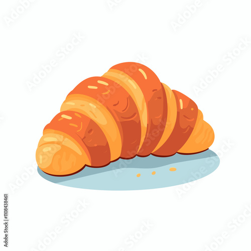 Freshly baked croissant resting on a light surface