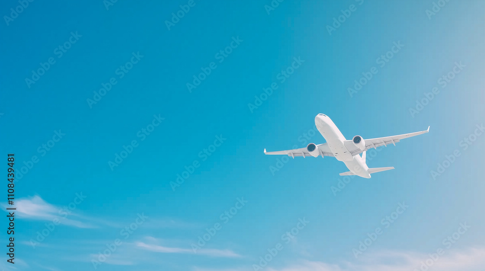 Obraz premium Concept of airplane travel to exotic destination