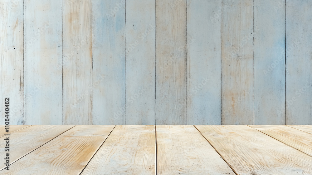 Naklejka premium Concrete wall and wooden floor with rough texture in a minimalist interior setting 