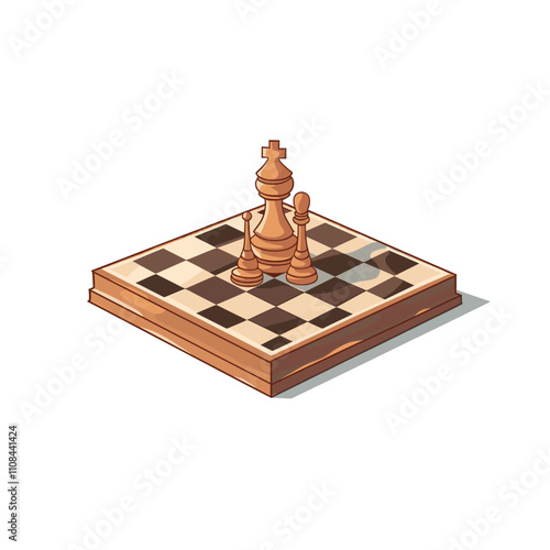 Chess pieces positioned on a wooden board during a match