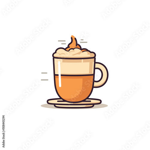 Cozy drink in a cup with whipped cream and topping