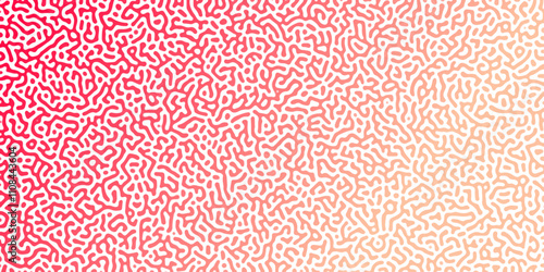 Abstract Reaction-diffusion Turing pattern natural texture  red gradient color scheme. Linear design with biological algorithm psychedelic background. Reaction-diffusion or truing patter