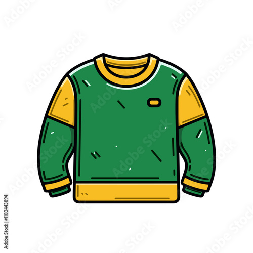 Stylish green and yellow sweater with modern design and casual appeal for everyday wear