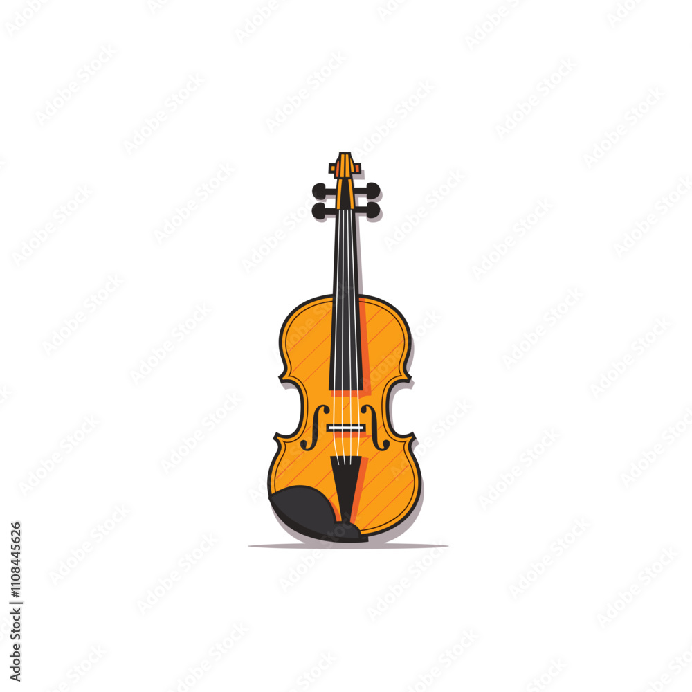 Fototapeta premium A vibrant illustration of a violin highlights its intricate design and warm tones