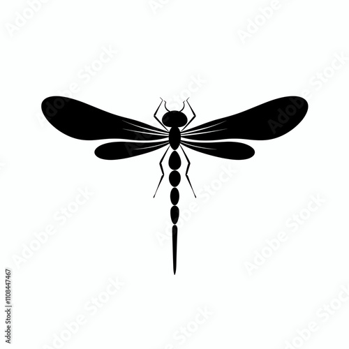 Dragonfly illustration on a plain background showcasing delicate features and symmetrical wings