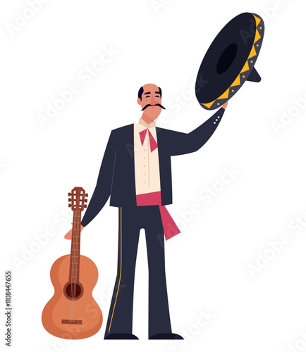 mexican mariachi with guitar