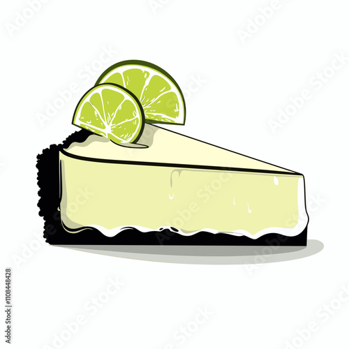 Delicious lime cheesecake slice served with fresh lime garnishes