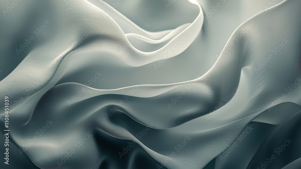 Obraz premium Abstract Draped Fabric Soft Grey Waves