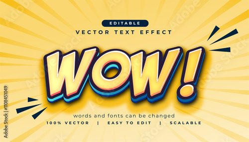 3d bold wow text effect editable word