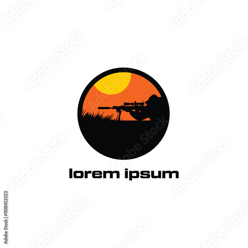 Black Silhouette Illustration of a Soldier Taking Aim