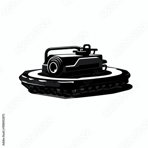 Classic hovercraft design featuring a sleek profile and functional elements