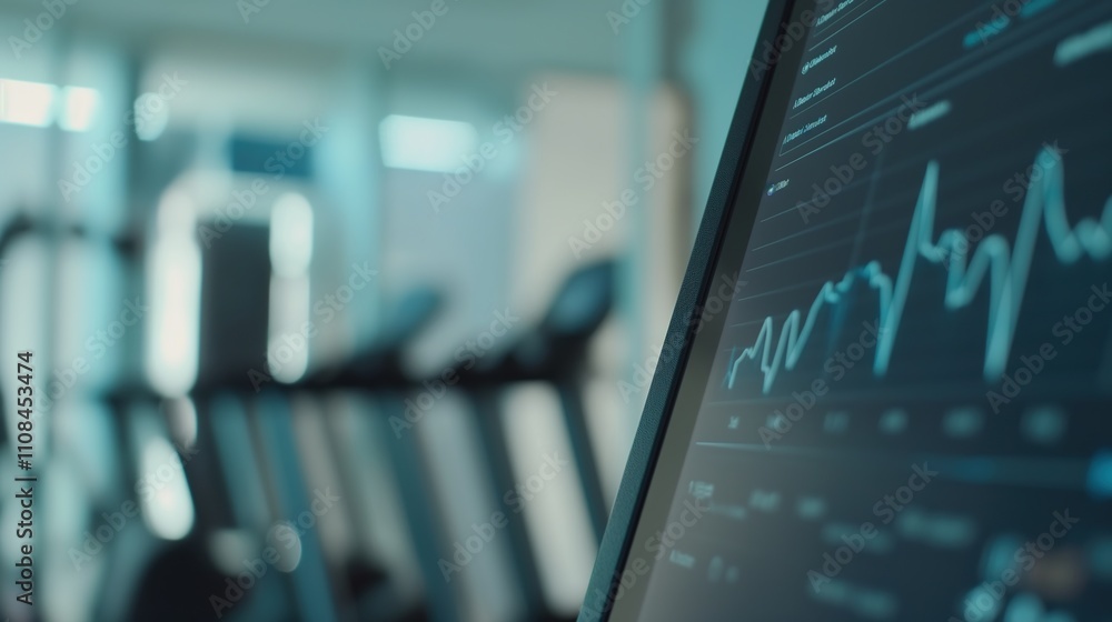 Close-up view of a metabolic rate graph on a digital screen. Medical, Metabolic Acceleration, Healthy Eating, Exercise and Fitness, Weight Control Close-up view of a metabolic rate graph on a digital screen. Medical, Metabolic Acceleration, Healthy Eating, Exercise and Fitness, Weight Control