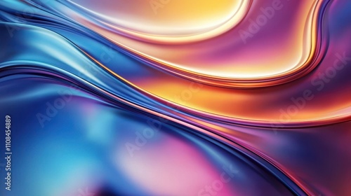 Abstract Swirling Hues Of Blue Purple And Orange