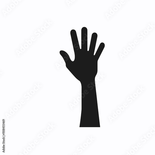 Hand raised in a gesture of greeting or communication during a social interaction