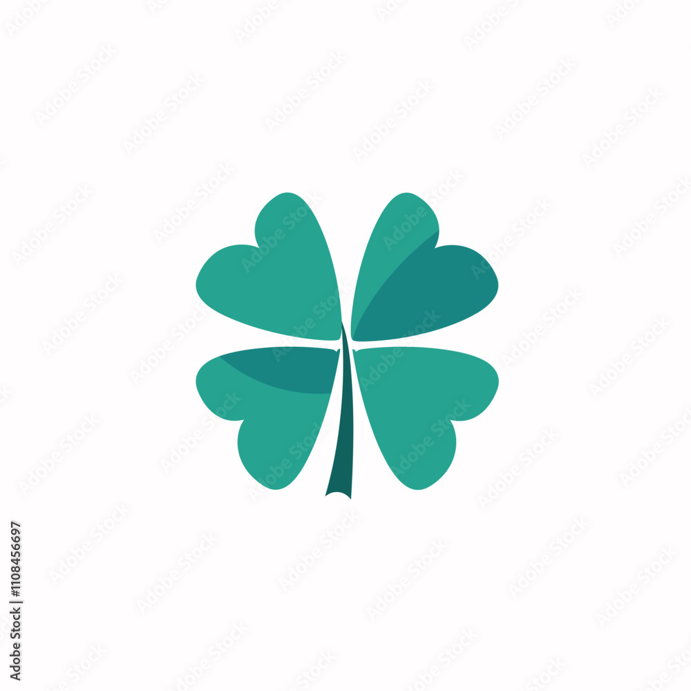 Four leaf clover symbol representing good luck in a bright design Four leaf clover symbol representing good luck in a bright design