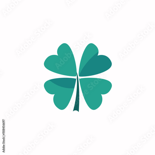 Four leaf clover symbol representing good luck in a bright design