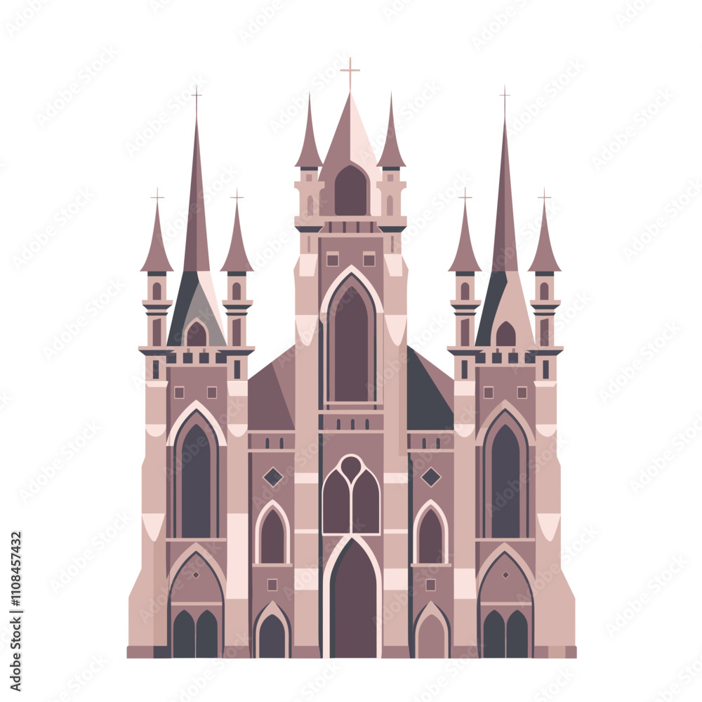 Fototapeta premium Majestic architectural design of a gothic cathedral with intricate details and towers