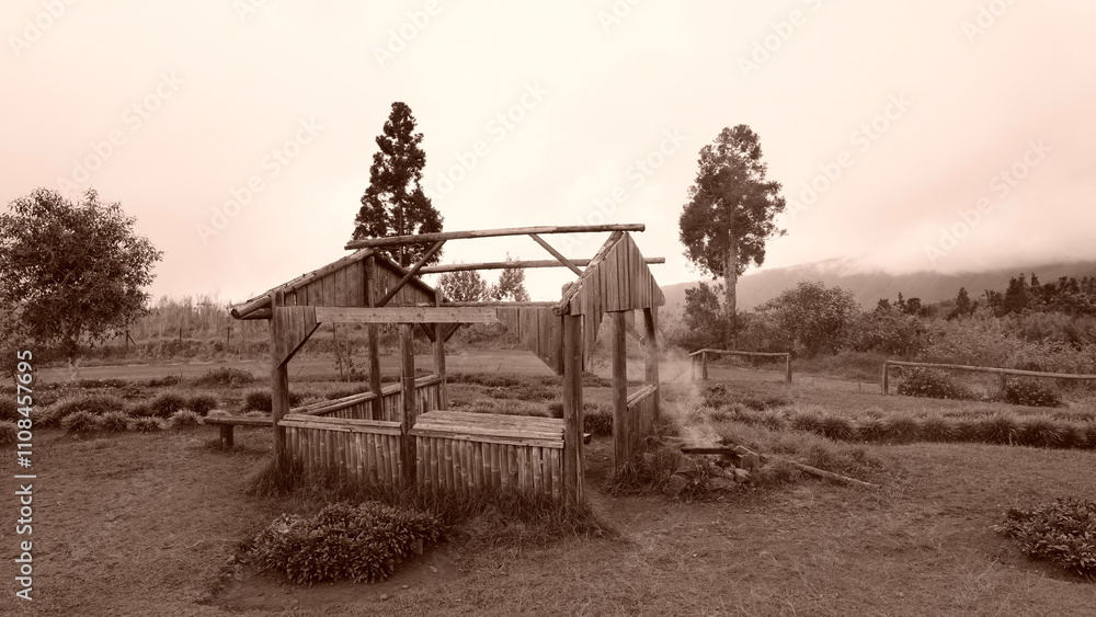 Obraz premium CABANE RUINE PATRIMOINE LES MAKES ILE DE LA REUNION