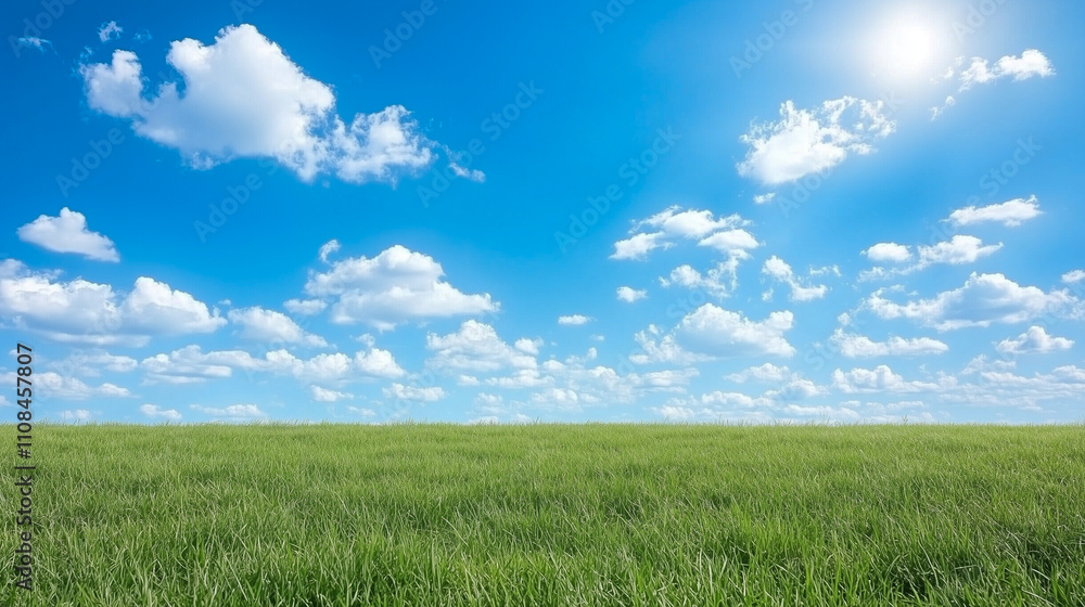 Fototapeta premium field of grass and perfect sky 