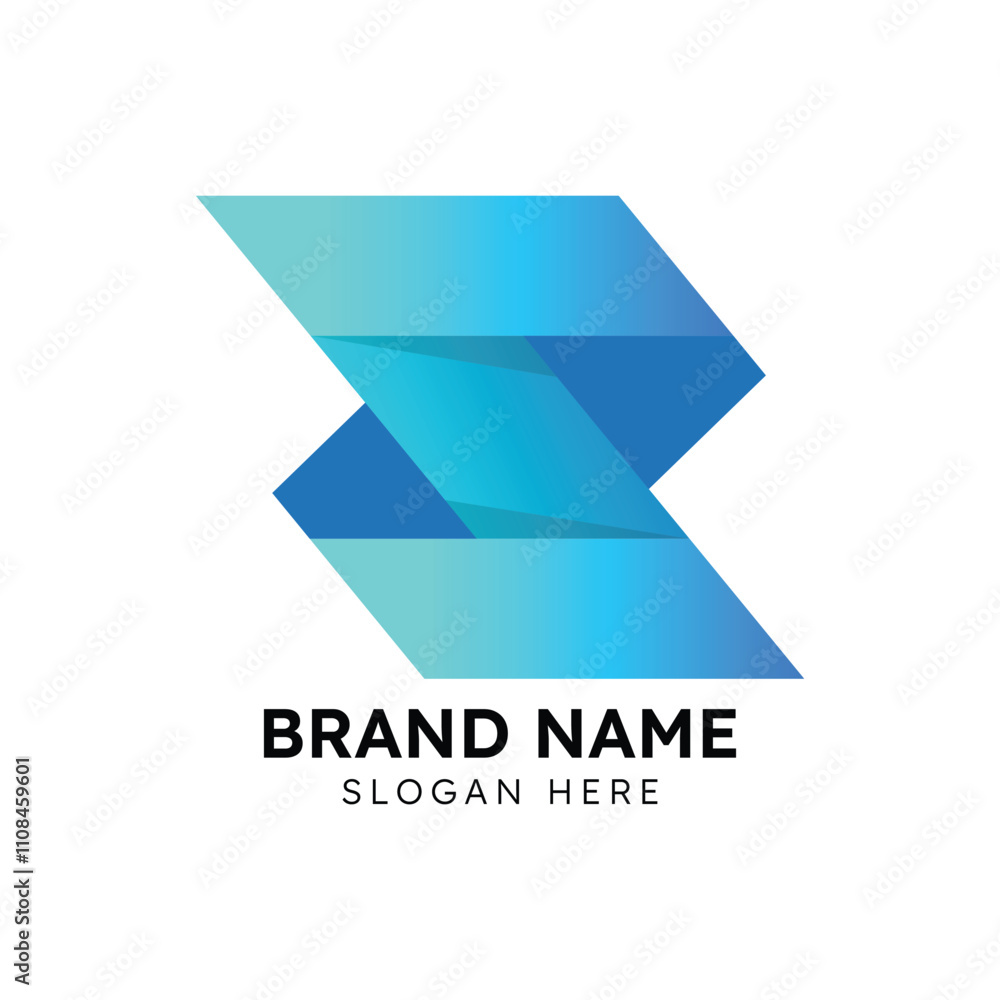 Obraz premium Z abstract gradient creative 3d colorful logo design