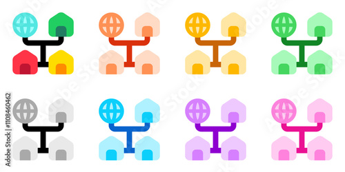 Editable local, home, network, LAN, connection vector icon. Remote work, job, profession, freelance. Part of a big icon set family. Perfect for web and app interfaces, presentations, infographics, etc