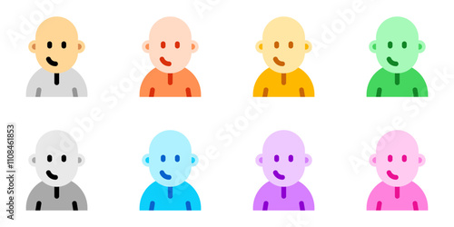 Editable person with clean shaved bald head avatar vector icon. User, profile, identity, persona. Part of a big icon set family. Perfect for web and app interfaces, presentations, infographics, etc