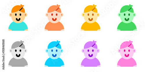 Editable person boy wearing t-shirt avatar vector icon. User, profile, identity, persona. Part of a big icon set family. Perfect for web and app interfaces, presentations, infographics, etc