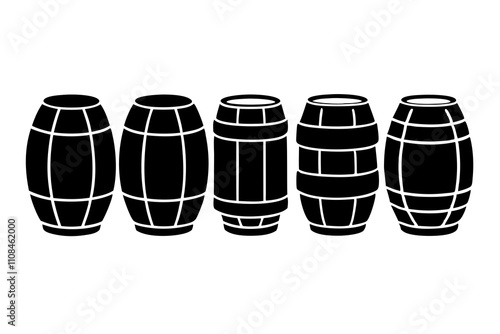 Beer Keg or Barrel | isolated silhouette vector illustration on white background