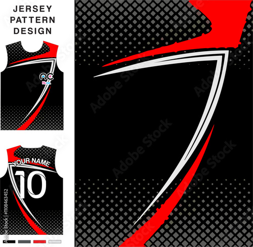Abstract concept vector jersey pattern template for printing or sublimation sports uniforms football, volleyball, basketball, e-sports, cycling and fishing. Pattern jersey printing.