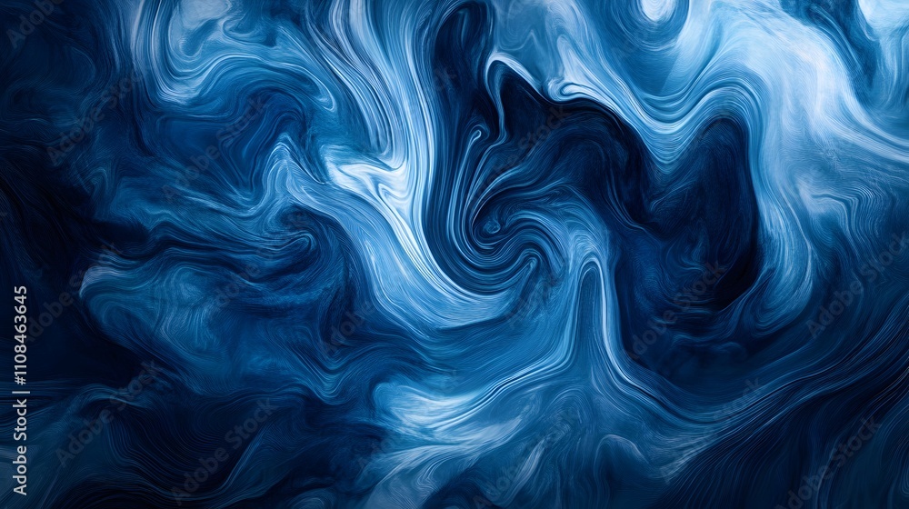 Fototapeta premium Abstract Blue Swirling Fluid Dynamic Design