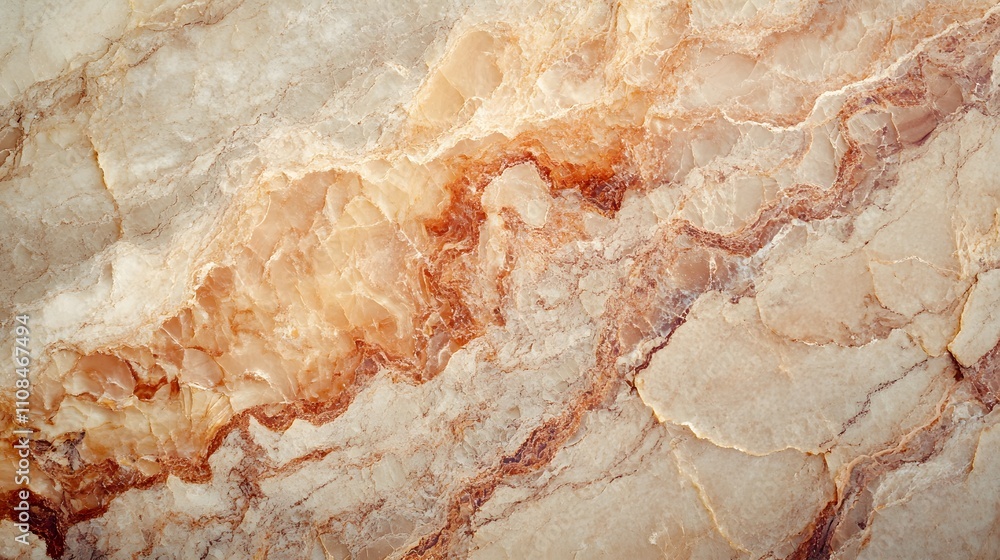 Obraz premium Light beige marble texture with subtle veins, creating an elegant, clean background with a large area for product placement.