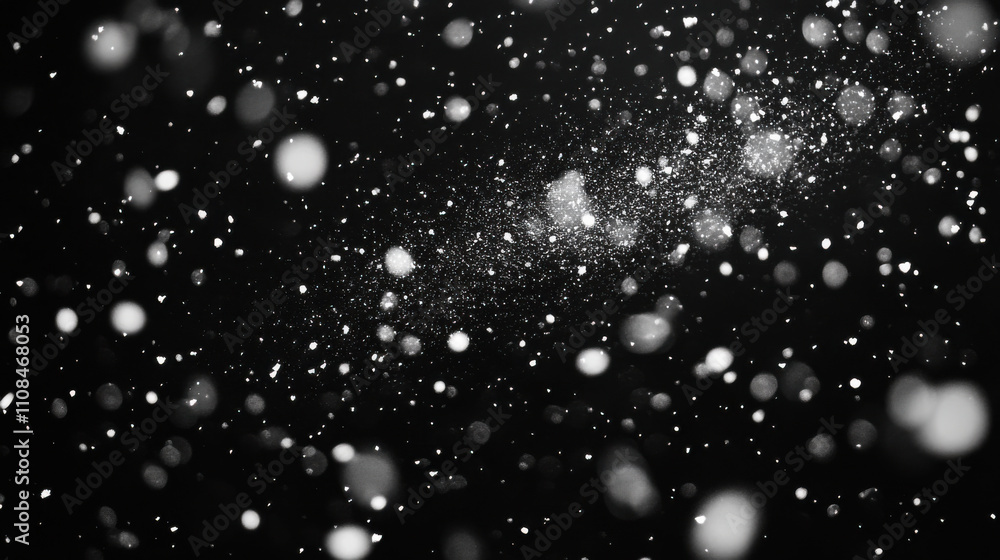 Obraz premium mesmerizing winter scene featuring falling snowflakes against dark background, creating magical atmosphere. Perfect for seasonal themes and holiday designs