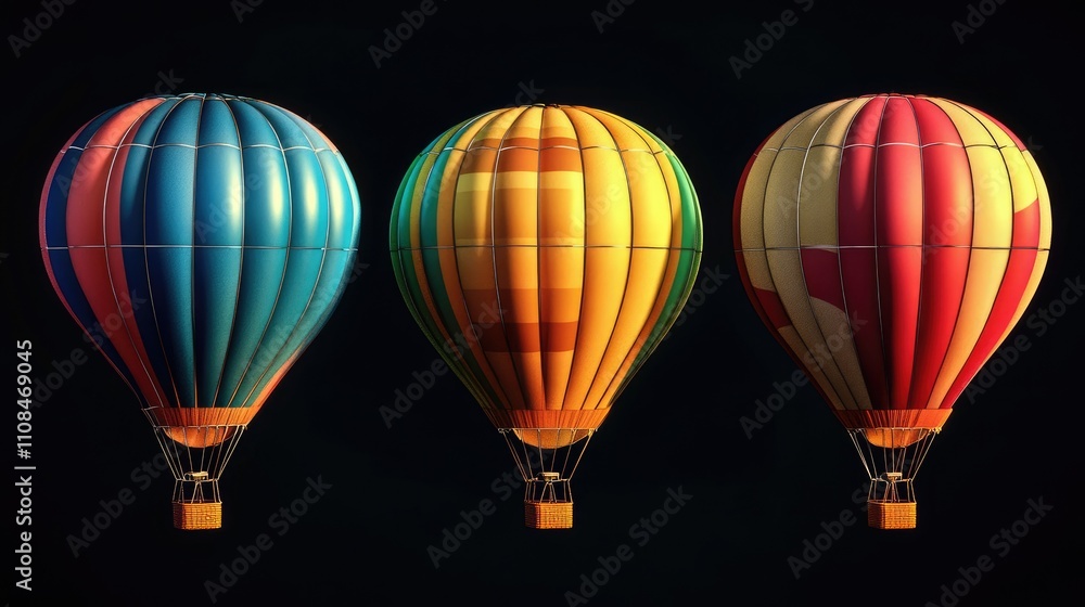 Fototapeta premium hot air balloons with different colors on each balloon