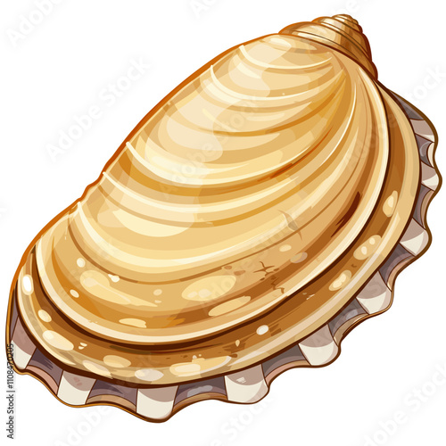 Beautiful shell resting on a white background showcasing its smooth, shiny surface