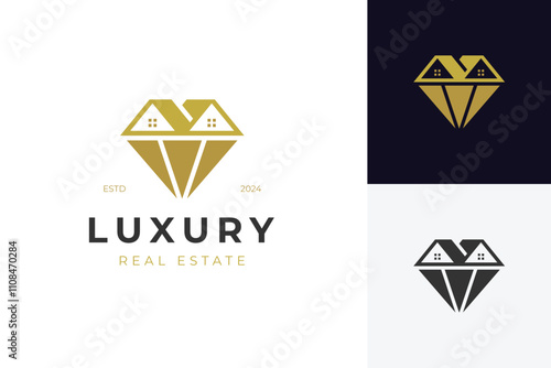 Luxury Diamond House vector graphic For Premium real estate logo design vector symbol logo template