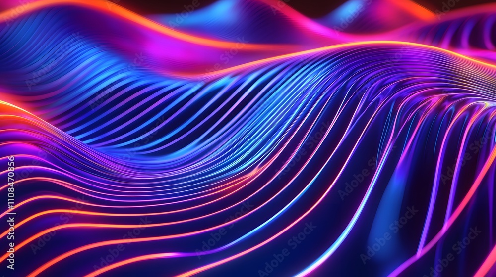 Fototapeta premium Abstract Neon Wave Lines Colorful Background Design