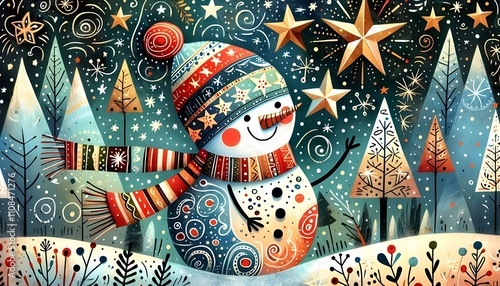 "Muñecos de Nieve Festivos: Magia Invernal"