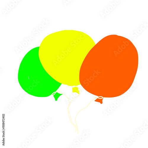 balloons isolated on white