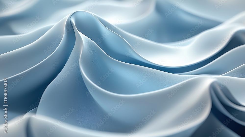 Obraz premium Abstract Blue Fabric Draped Waves Soft Texture