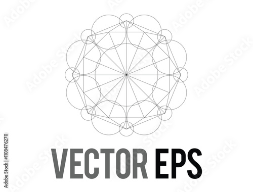 Golden ratio sacred geometry grid line app, logo, icon, layout design and development in vector format