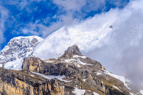 The Swiss Alps at Murren, Switzerland. Jungfrau Region. The valley of Lauterbrunnen from Interlaken. photo