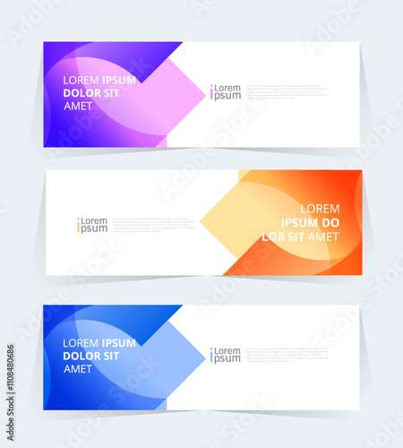 Geometric banner design with Vector presentation template.